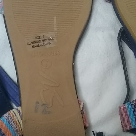 NWOT ShoeVibe Lace up Midnight Blue Sandals Size 7 - Picture 5 of 7